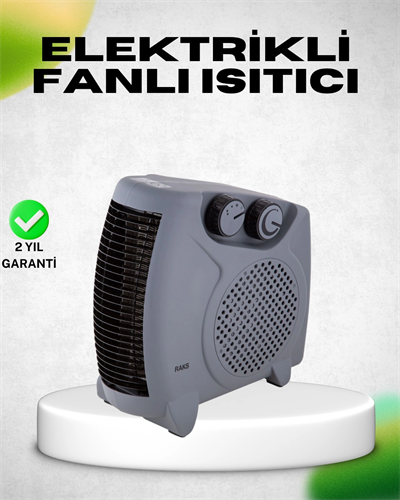 Fanlı Elektrikli Isıtıcı Termostatlı Güvenli Yanmaz Plastik Gövde