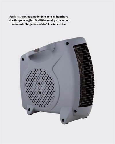 Fanlı Oda Isıtıcısı Termostat Kontrollü Soğuk Hava Üfleme Modu
