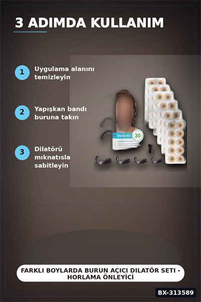 Farklı Boylarda Burun Açıcı Dilatör Seti - Horlama Önleyici Starter Kit BX-313589