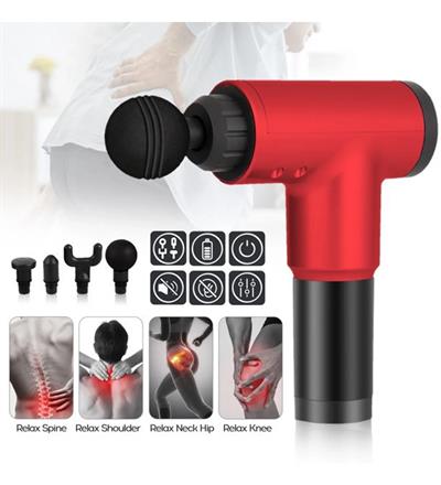 Fascial Gun RH-320 6 Kademe Hız Ayarlı, 4 Parça Başlıklı, Usb Şarjlı, Masaj Tabanca Aleti (3936)