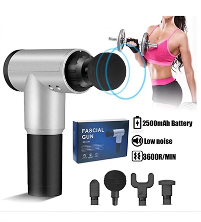 Fascial Gun Rh-320 6 Kademe Hız Ayarlı, 4 Parça Başlıklı, Usb Şarjlı, Masaj Tabanca Aleti Bx40