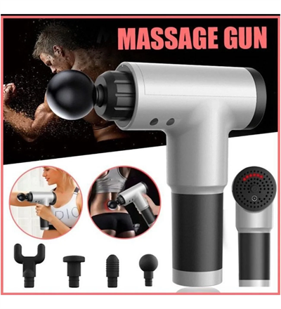 Fascial Gun Rh-320 6 Kademe Hız Ayarlı, 4 Parça Başlıklı, Usb Şarjlı, Masaj Tabanca Aleti Bx40