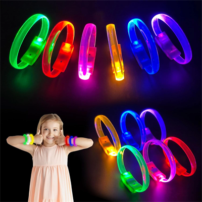 Festival  Parti Led Bileklik Baskı Yapılabilir 3 Farklı Mod Işıklı 1 Adet