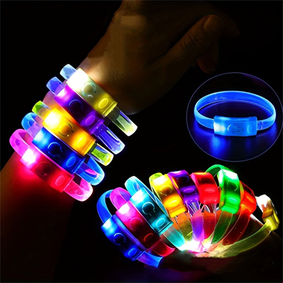 Festival  Parti Led Bileklik Baskı Yapılabilir 3 Farklı Mod Işıklı 1 Adet