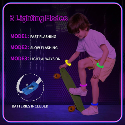 Festival & Parti Led Bileklik Baskı Yapılabilir 3 Farklı Mod Işıklı 1 Adet