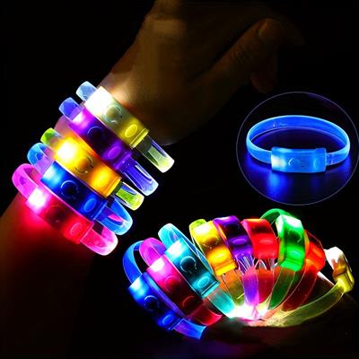 Festival &amp; Parti LED Bileklik Baskı Yapılabilir 3 Farklı Mod Işıklı 1 Adet (3936)