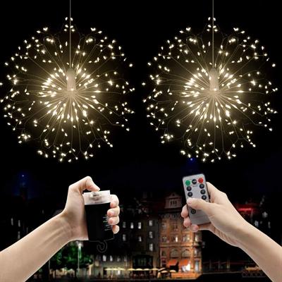 Fişli Asılı Havai Fişek Işıkları 120 LED Ampul Bakır Tel Şerit Işık (3936)