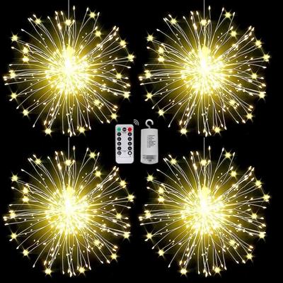 Fişli Asılı Havai Fişek Işıkları 120 LED Ampul Bakır Tel Şerit Işık (3936)