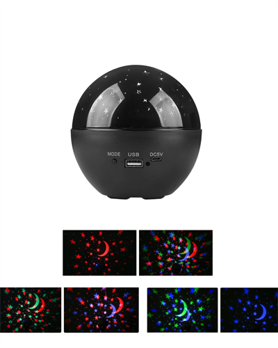 Fişli Yıldız Projektör Gece Lambası Müzikli