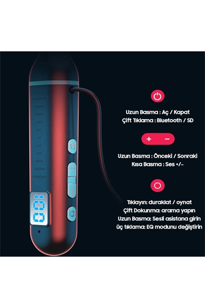 Fitness Tutkunu Boyundan Askılı Bluetooth Kulaklık 130 Saat Çalma Süresi
