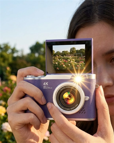 Flip Ekranlı Dijital Kamera 4K Video 48 MP Güzelleştirme Modu