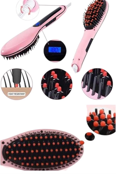 Fön Etkili Saç Düzleştirici Tarak Yıpranma Karşıtı Döner Kablo Isı Ayarlı