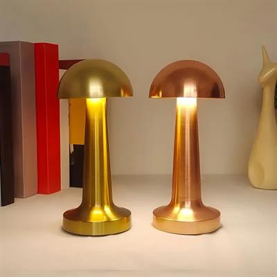 Forlife Dekoratif Şarjlı LED Mantar Masa Lambası Gold FL-8055 (3936)