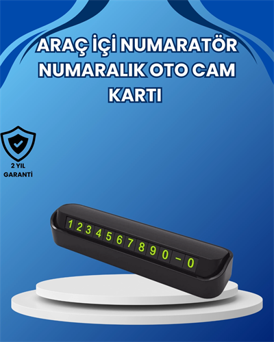 Fosforlu Araç İçi Park Numaratörü – Gece Görünümlü Şık Çözüm