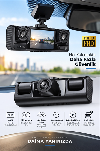 Full HD 1080P Döngüsel Kayıtlı Araç Kamerası