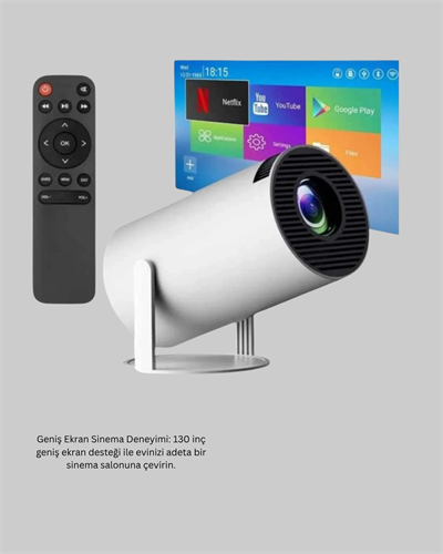 Full HD 4K Destekli Akıllı Projeksiyon – 130 inç Ekran, Uzun Ömürlü Ampul ve Çoklu Giriş