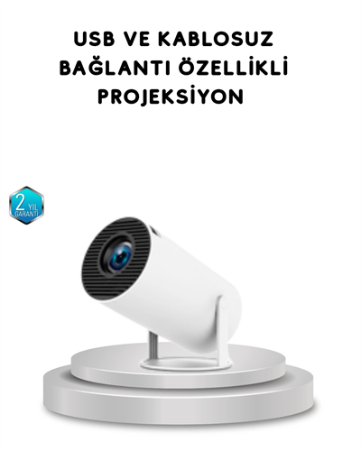 Full HD 4K Uyumlu Projeksiyon Cihazı 130 İnç Geniş Ekran Destekli