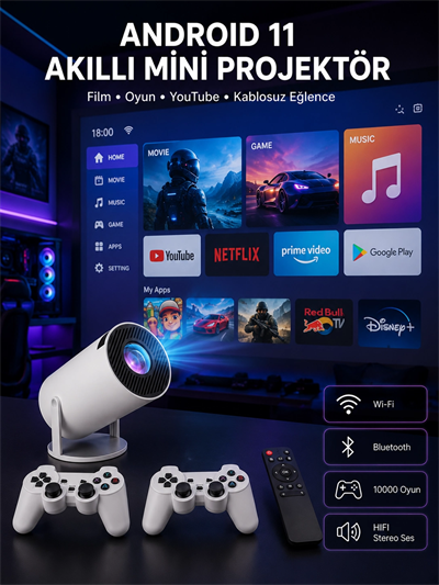 Full HD 8 GB Ayaklı Çift Kollu 4K Video Oyun Konsolu Taşınabilir Yeni Nesil