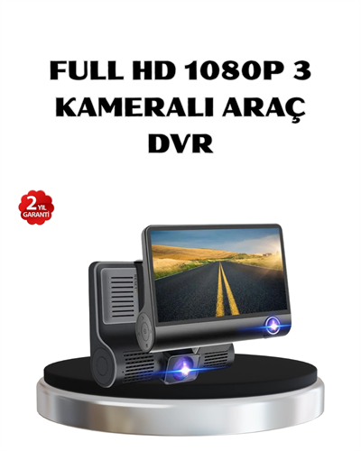 Full HD Araç Kamerası 3’lü 4.0” Ekranlı ve HDR Gece Görüşlü