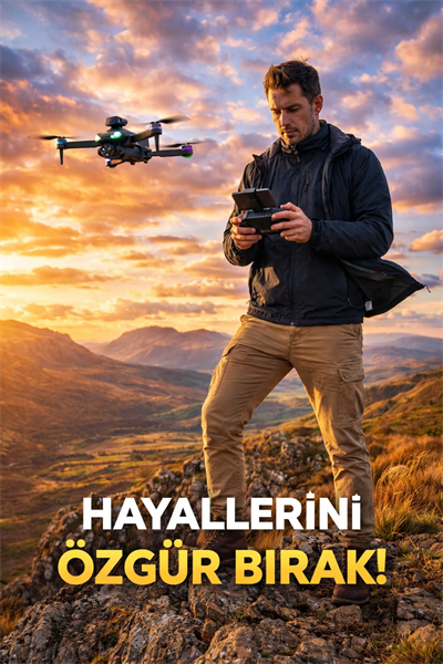 Full HD Görüntü Akıllı Geri Dönüş Özellikli 1000 Metre Menzilli Ekranlı Drone Kumandası