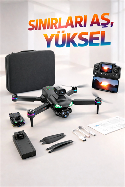 Full HD Görüntü Akıllı Geri Dönüş Özellikli 1000 Metre Menzilli Ekranlı Drone Kumandası