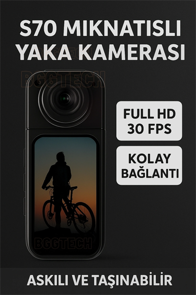 Full HD Mini Yaka Kamerası, 30 FPS Kayıt ve Mıknatıslı Tasarım ile Pratik Kullanım