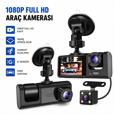 Full Hd 1080p Sensör - Park Asistan - Hareket Algılama Oto Araç İçi Kamera Hs-362 Bx40