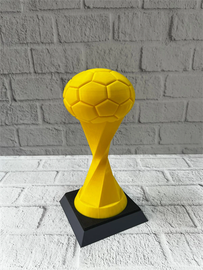 Futbol Toplu Sarı Kupa 21cm Masaüstü Dekor Ödül Figürü