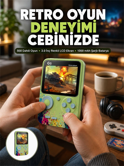G5 Game Box Retro Mini Oyun Konsolu – 500 Dahili Oyun Yeni Nesil