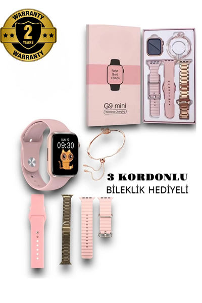 G9 Mini Gold Yetişkin 41MM Kadın Akıllı Saat