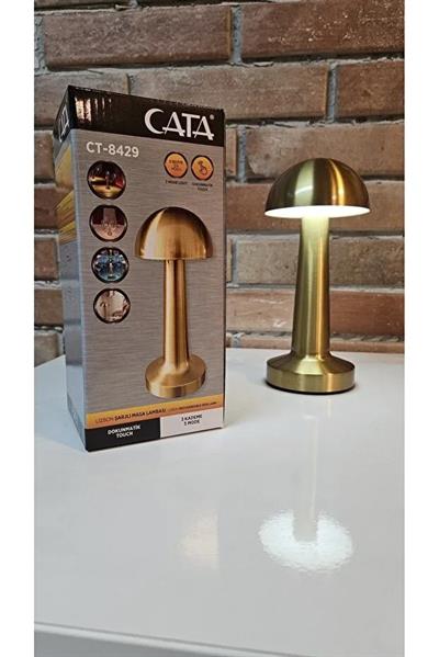 GOLD Mantar Lamba CT-8429 Lizbon 3 Renk Şarjlı Masa Lambası (3936)