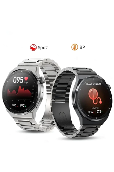 GT3 Max Elegant Smart Watch GT3 Max Elegant Erkek Akıllı Saat Deri-Metal-Silikon 3 Kordonlu
