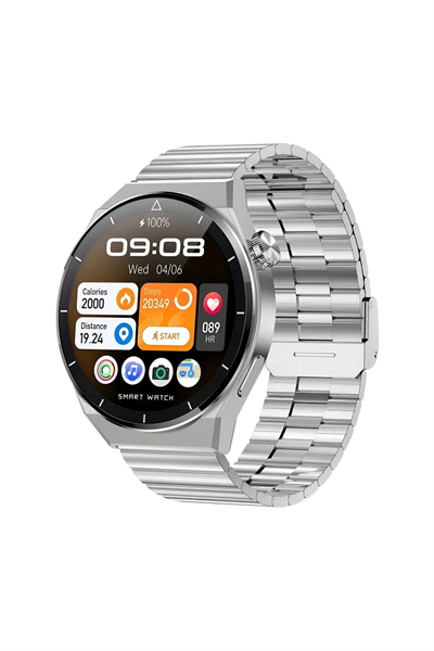 GT3 Max Elegant Smart Watch GT3 Max Elegant Erkek Akıllı Saat Deri-Metal-Silikon 3 Kordonlu
