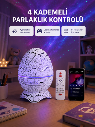 Galaksi Efektli Dinozor Yumurta Projektör – Yüksek Çözünürlüklü