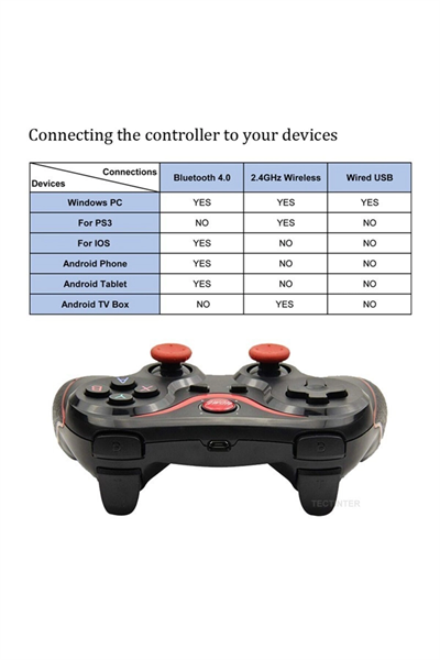 Gamepad Bluetooth bağlantılı siyah kablosuz joystick PC uyumlu telefon tutuculu - Elektronik