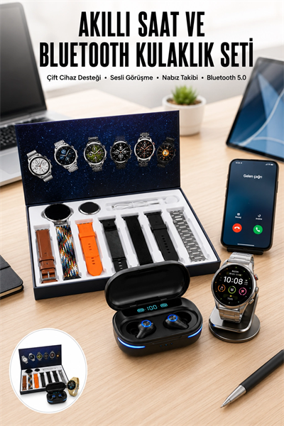 Gamer Oyuncu Seti Bluetooth Kulaklık Ucuz Kaliteli Yeni Nesil Akıllı Saat