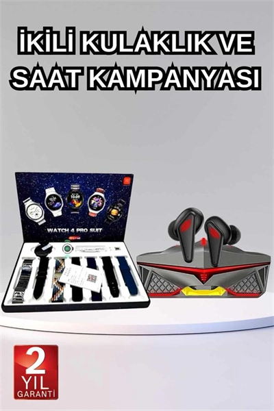 Gamer Oyuncu Seti Bluetooth Kulaklık Ucuz Kaliteli Yeni Nesil Akıllı Saat