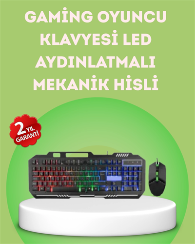 Gaming Klavye ve Mouse Seti PG8018 – Dayanıklı Tuşlar, Hızlı Komut