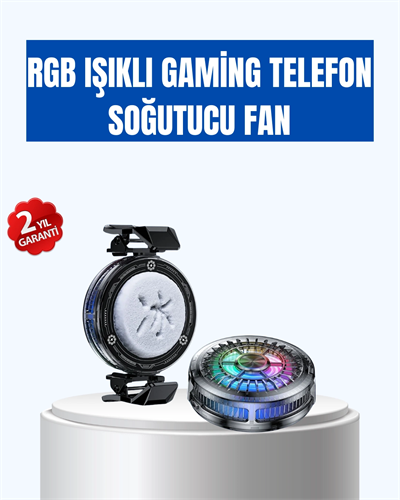 Gaming Telefon Soğutucu RGB Fan Sessiz Çalışma Tüm Modeller Uyumlu