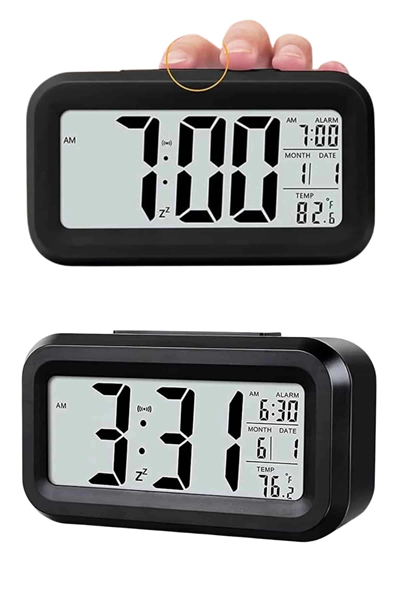 Gece Dijital Masa Saati Dijital Alarmlı Led Ekran Pilli Çalar Saat