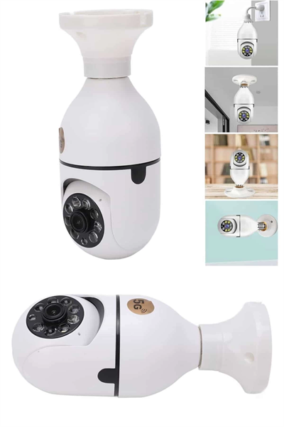 Gece Görüşlü Akıllı Dönebilen Ev Kamerası Ampül Kamera