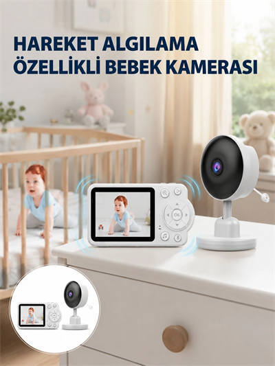 Gece Görüşlü Bebek Kamerası Ninni ve Alarm Özellikli Yeni Nesil