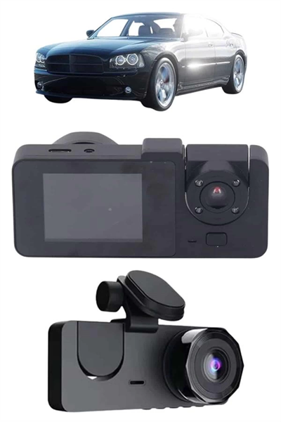 Gece Görüşlü DVR 3 Lensli Araç İçi Sürüş Kamerası Video Kaydedici