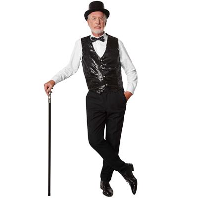 Gece Işıltısı Siyah Payetli Pullu Papyon 7x2 cm (3936)