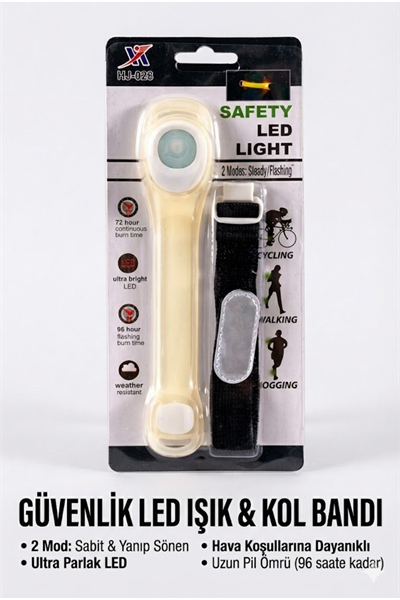 Gece Koşu Bilekliği: Su Geçirmez, 2 Fonksiyonlu, Işıklı Güvenlik Bandı