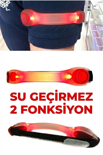 Gece Koşu Bilekliği: Su Geçirmez, 2 Fonksiyonlu, Işıklı Güvenlik Bandı