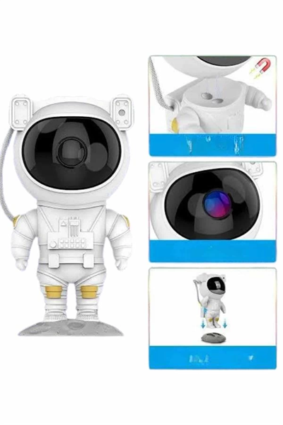 Gece Lambası Astronot Bluetooth Hoparlörlü Galaksi Işık Projektörü