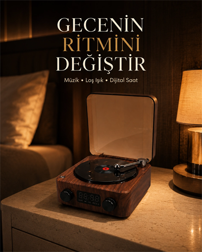 Gece Lambası Bluetooth Hoparlör Dijital Saat Çok Fonksiyonlu Su Dalgası Işıklı