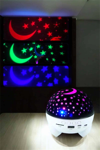 Gece Lambası Projeksiyon Görünümlü Şarjlı Yıldızlı Yuvarlak