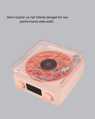 Gece Lambası Stereo Bluetooth Hoparlör Dijital Saat Su Dalgası Efektli 3-ü-1 Cihaz